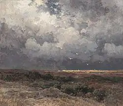 Julius Jacobus van de Sande Bakhuyzen:Dorf in den Dünen. Bavarian State Painting Collections