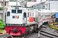 Merak Commuter Line train entering Rangkasbitung, 2022