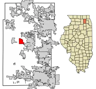 Location of Lily Lake in Kane County, Illinois