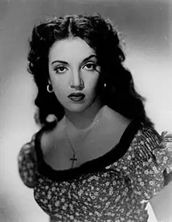 Black and white portrait photograph of Katy Jurado in 1953