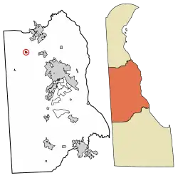 Location of Kenton in Kent County, Delaware.