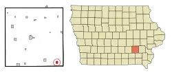 Location of Richland, Iowa
