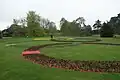 Kew Gardens in London did a large floral display of the Olympic logo.