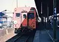 KiHa 35-196 at Takaoka Station in April 1987