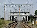Tracks and footbridge