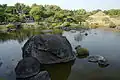 This tea retreat, which was established by Hosokawa Tadatoshi, remains a popular tourist attraction