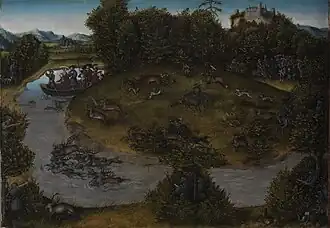 The Stag Hunt of the Elector Frederick the Wise of Saxony, by Lucas Cranach the Elder, probably after 1529