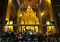 Buddha images inside the Kyaikkhami Yele Pagoda