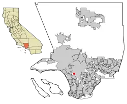 Location of View Park−Windsor Hills in Los Angeles County, California.