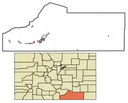 Location of the Town of Cokedale in the Las Animas County, Colorado.
