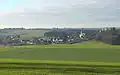 View of Leignon across the fields