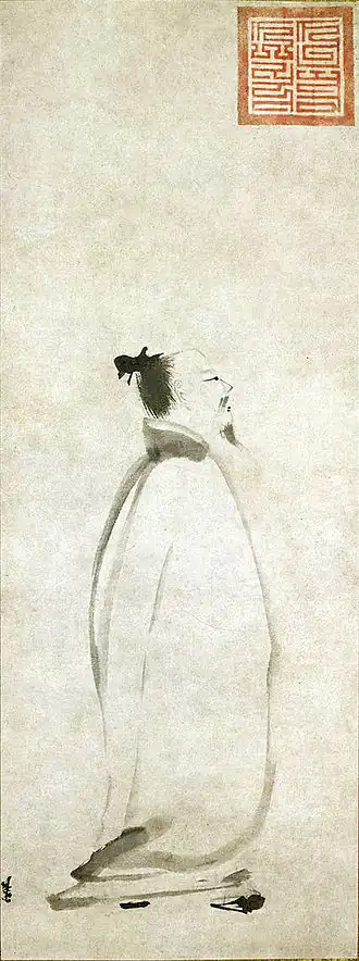 Li Bai strolling by Liang Kai (c.1140 - c.1210), known for his minimalist works exemplifying the buddhist virtue of mindfulness.