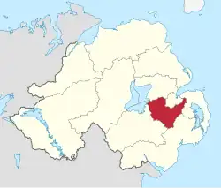 Lisburn and Castlereagh shown within Northern Ireland