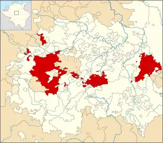 Territories of Saxe-Gotha-Altenburg within the Ernestine duchies of Thuringia, before 1826