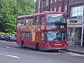 Transdev London Scania OmniDekka bodied Scania N94UD in Pinner in June 2008