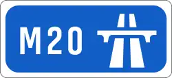 M20 motorway shield}}
