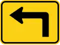 W16-6PL Supplemental arrow to the left (plaque)[e]