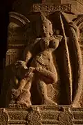 A sculpture adorning entrance wall of Kolarmma Temple