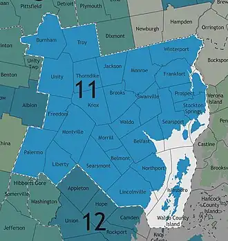 Map of Maine's 11th State Senate district