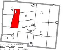 Location of Washington Township in Logan County