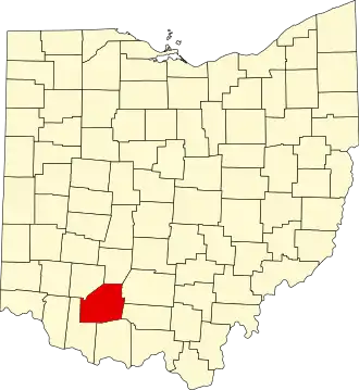 State map highlighting Highland County