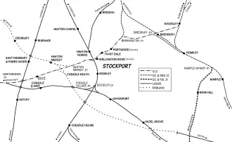 Romiley railway station is located in Stockport railways