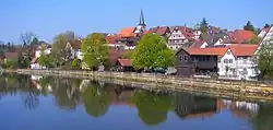 Marktzeuln seen over the Rodach River