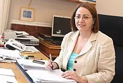 Eleni Mavrou, former AKEL MP (2001–2006), Minister of Interior (2012–2013) and Mayor of Nicosia (2007–2011).