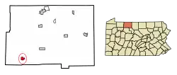 Location of Kane in McKean County, Pennsylvania