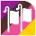Pictogram of Pantitlán metro station. It features the silhouettes of two flagpoles.