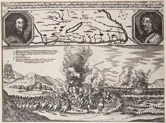 Nikola and Petar Zrinski burning Osijek bridge during Austro-Turkish War (1663–1664)