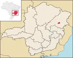 Location of Ladainha in Minas Gerais