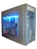 Enthusiast case featuring translucent panel casemod