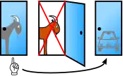 Host must open Door 2 if the player picks Door 1 and the car is behind Door 3