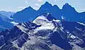 North aspect of Mount Owen (front) and Mount Goodsir (back) viewed from Mount Stephen