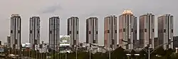 High rise buildings as seen from Nehru Outer Ring road at Narsingi