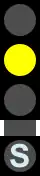 Two-shot grade time signal, next signal is red only due to grade timing