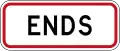 Regulatory sign effective ends