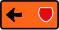 Detour - follow state highway shield (to the left)