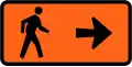 Pedestrians follow this sign (to the right)