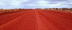 The Oodnadatta Track heading north from Oodnadatta