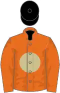 Orange, Beige disc, Black cap