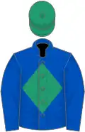 Royal blue, emerald green diamond and cap