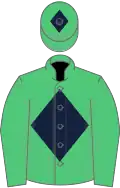 Emerald Green, Dark Blue diamond and diamond on cap