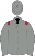 Grey, maroon epaulets