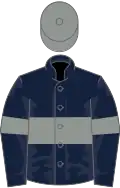 Dark Blue, Grey hoop, armlets and cap