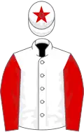 White, red sleeves, white cap, red star