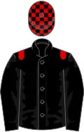 Black, Red epaulets, check cap