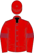 Red, maroon seams and armlets
