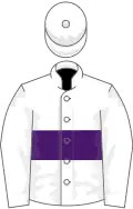 White, purple hoop